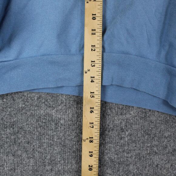 Reformation Sweatshirt Small Hunter Cropped Blue Fleece Crewneck Pullover Casual - Picture 13 of 15